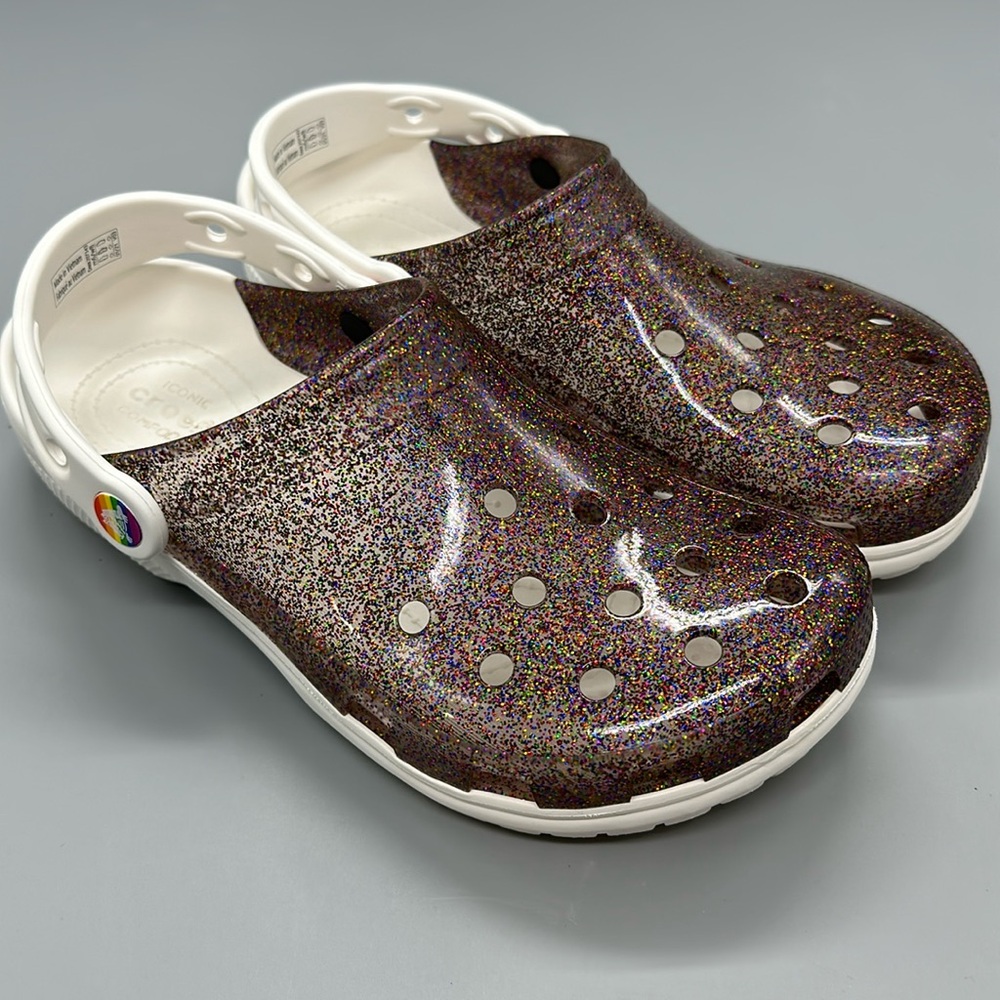 CROCS Glitter Special Edition in Multicolor and White